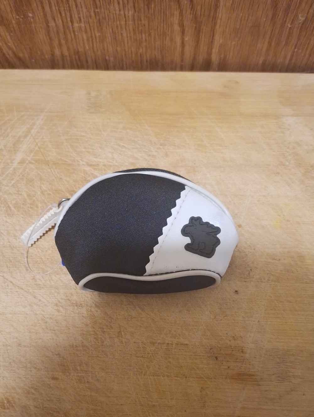 Cute Black & White Zippered Coin Purse – Mini Canvas Accessory Pouch